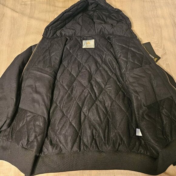 Urban Outdoor Mens Black Canvas Coat Hooded Size Xl Nwt - Picture 3 of 7